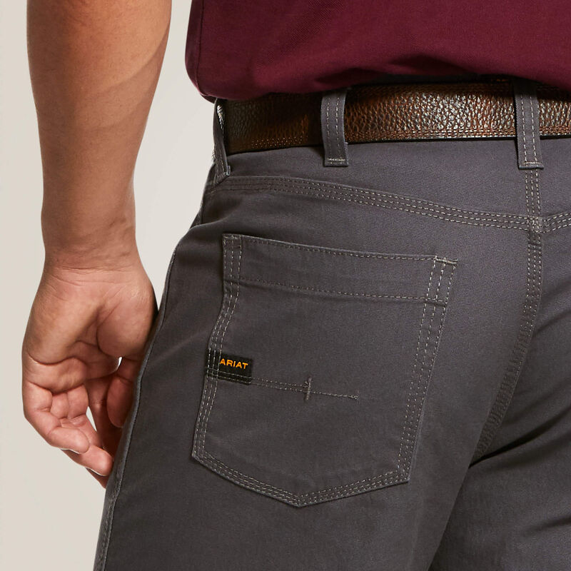Ariat Men's Rebar DuraStretch Made Tough 10" Short - 10030271 REBAR GREY