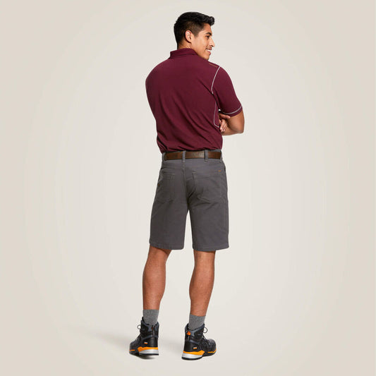 Ariat Men's Rebar DuraStretch Made Tough 10" Short - 10030271 REBAR GREY