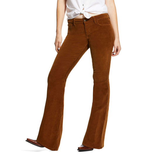 Ariat Perfect Rise Corduroy Flare Jean in Dijon !0032467
