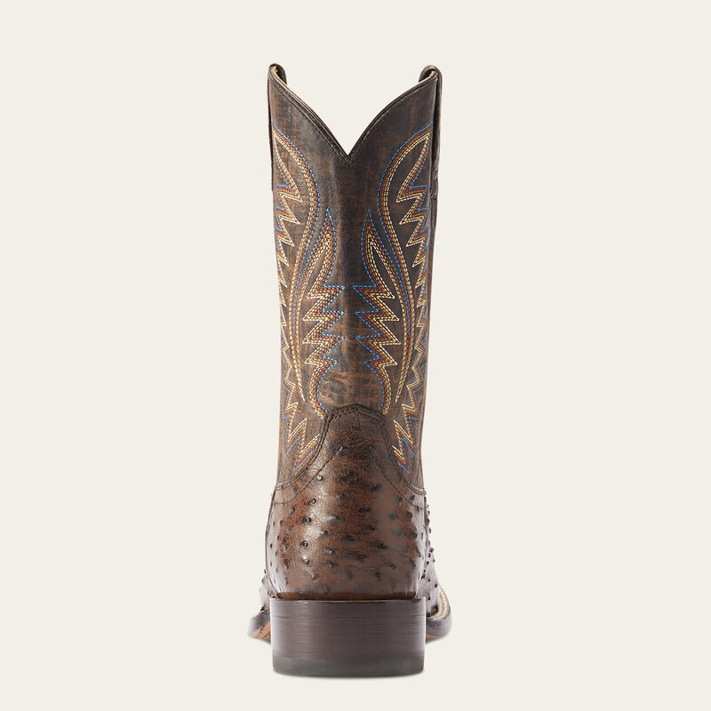 Ariat Men's Gallup Ostrich Western Boot #10034051 * Mocha Full Quill