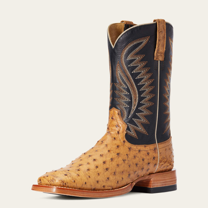 Ariat Men's Gallup Full Quill Ostrich Western Boot 10034082 REGULAR & WIDE SIZING