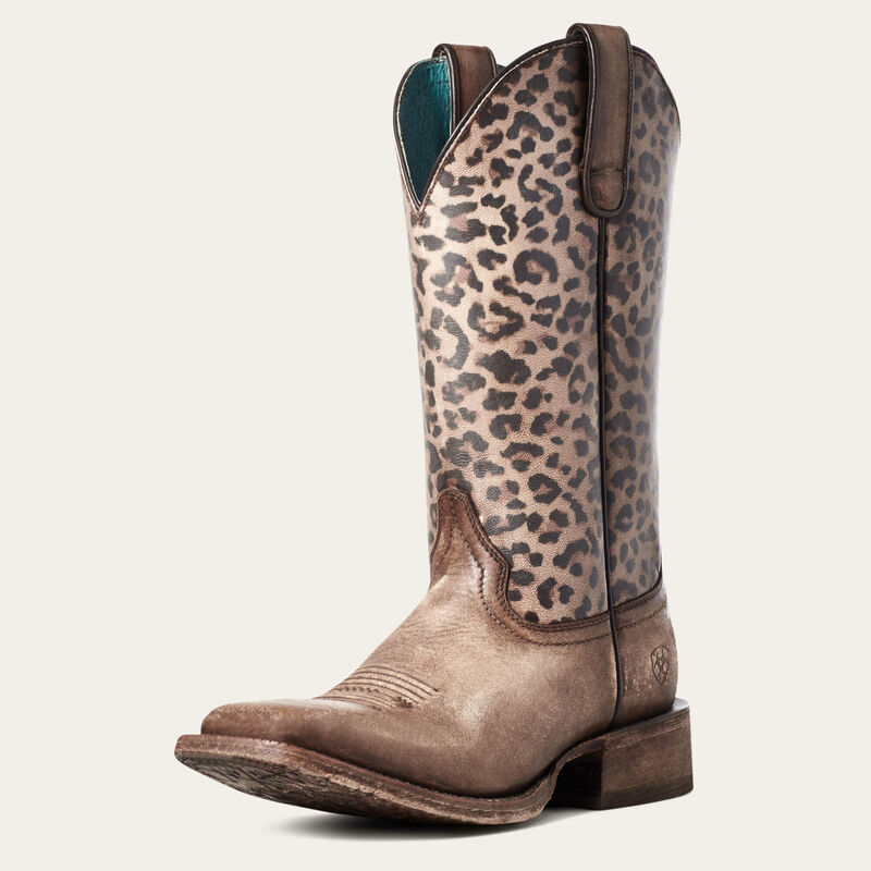 Ariat Women's Circuit Savanna Leather LEOPARD Western SQUARE TOE Boot 10035942