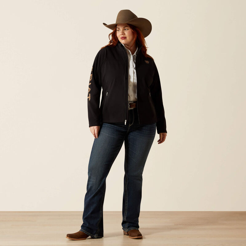 Ariat Women's New Team Softshell Jacket Mulberry Heather Leopard & Black