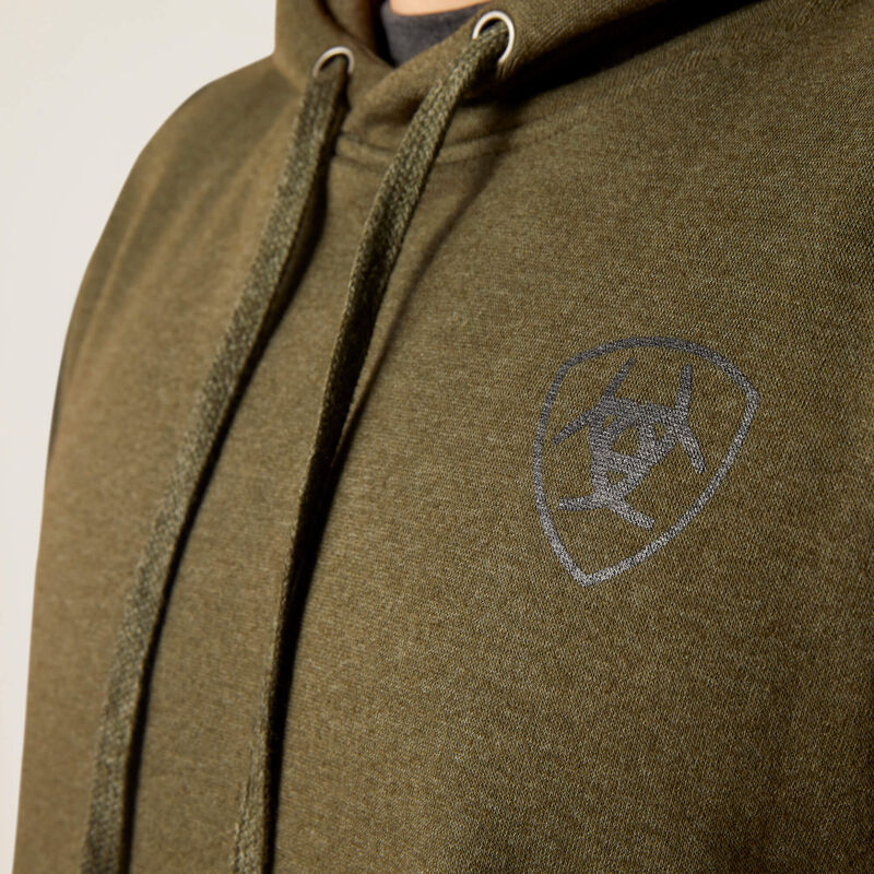 ariat logo on front of hoodie