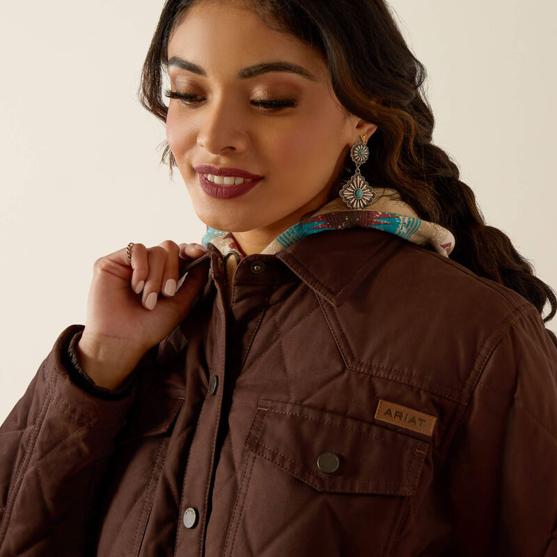 Ariat Women's Grizzly Quilted Barn Jacket in Mole 10052401