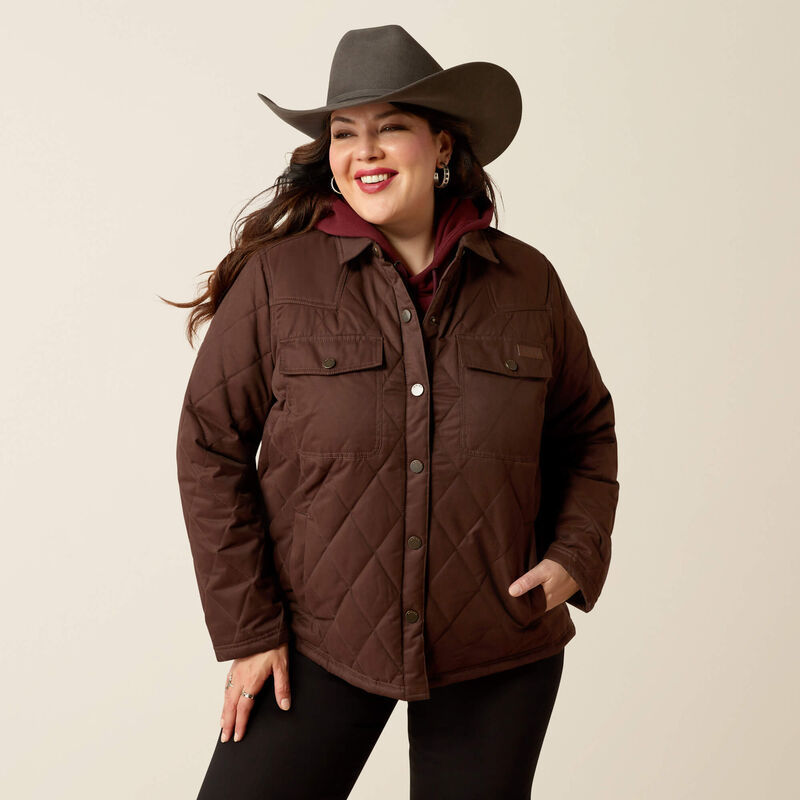 Ariat Women's Grizzly Quilted Barn Jacket in Mole 10052401