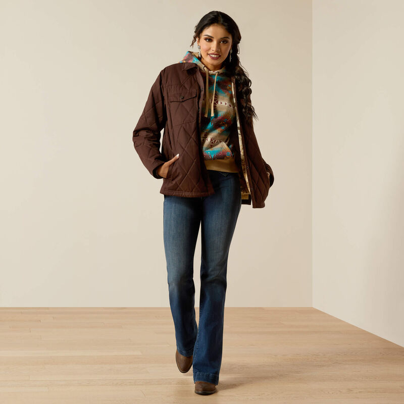 Ariat Women's Grizzly Quilted Barn Jacket in Mole 10052401
