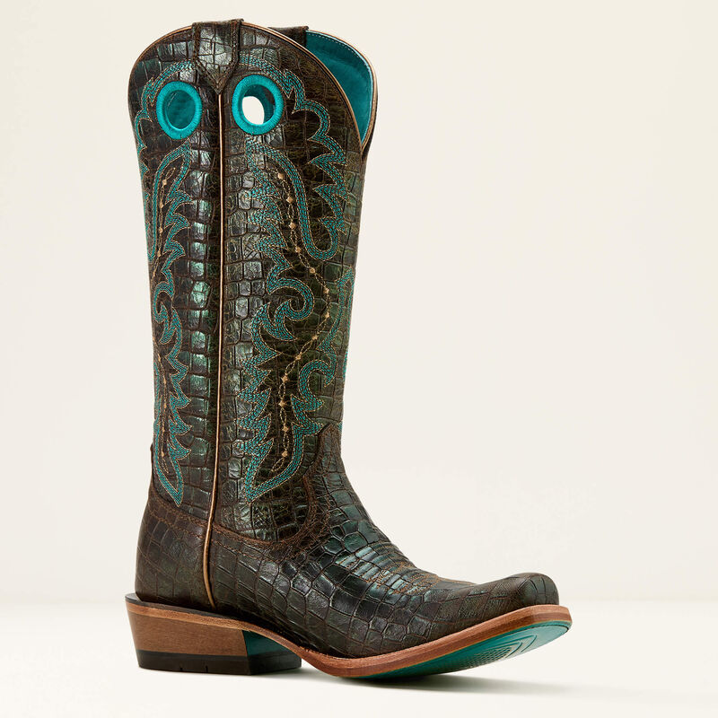 Ariat Women's Futurity Croc Print Shine Boon Western Boot