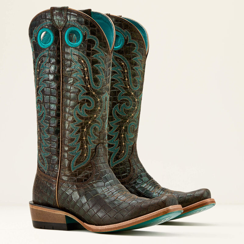 Ariat Women's Futurity Croc Print Shine Boon Western Boot