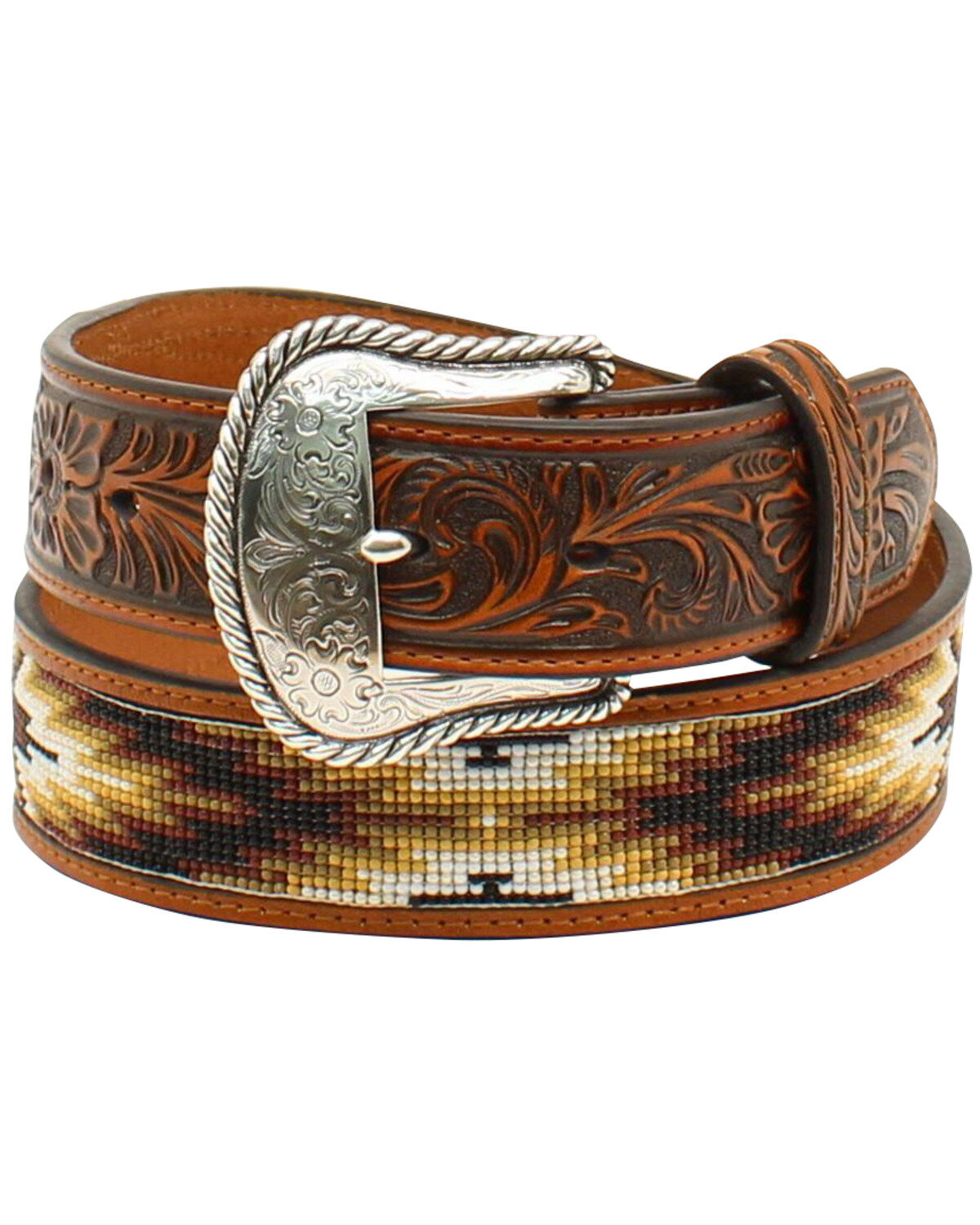 Nocona Leather Tribal Beaded Western Belt