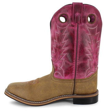 Smoky Mountain Kids Tracie Western Boot 3920C Children and 3920Y Youth Pink Distressed