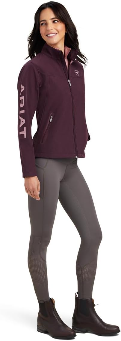 Ariat Women's New Team Softshell Jacket Mulberry Heather Leopard & Black