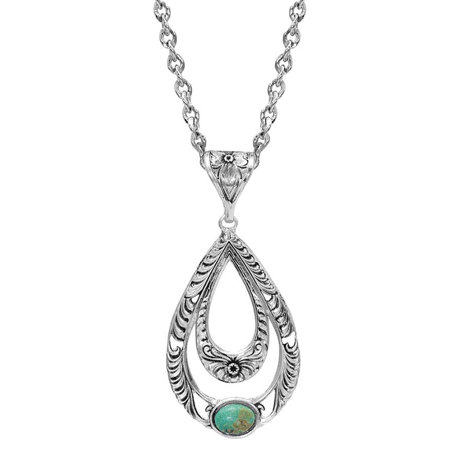 Montana Silversmiths Hidden Canyon Necklace - Turquoise/Silver **Stunning** NC4438
