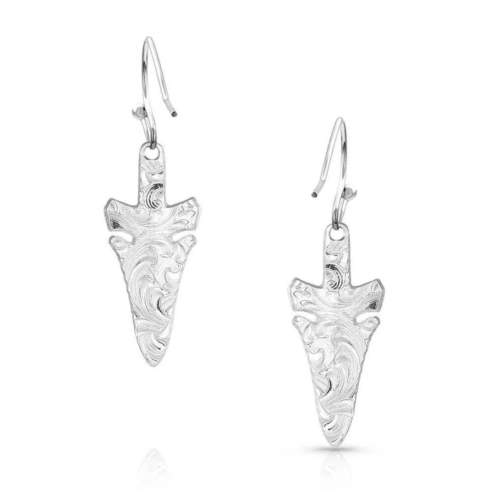 Montana Silversmiths Timber Ridge Arrowhead Earrings, ER4879