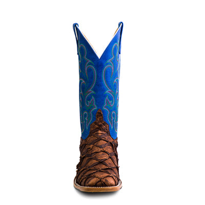 Horse Power Men's Big Bass & Royal Blue Wide Square Toe Western Boot HP8007