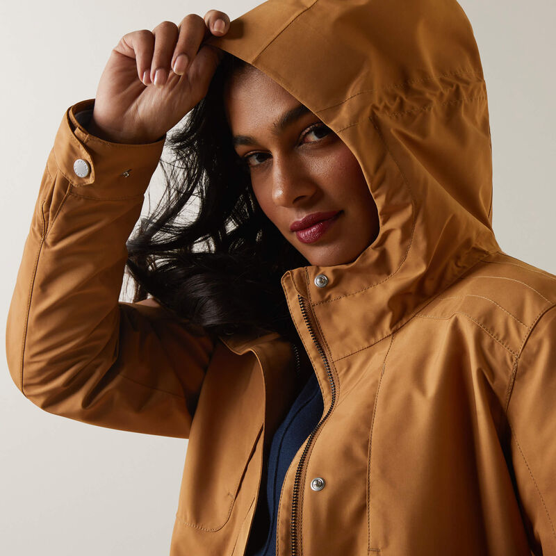 Ariat Women's Atherton Waterproof Hooded H20 Camel Raincoat Jacket 10043780