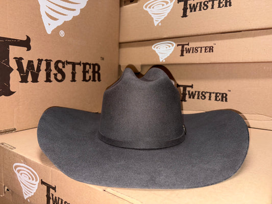 Twister 5X Wool Blend Granite Ranchers Crown Western Hat T75400162