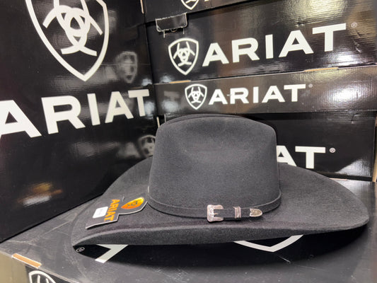 Ariat 10X Beaver Black Ranchers Crown Western Hat A7640201