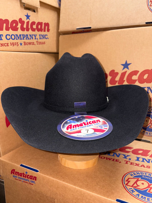American Hat Company 7X Black Felt Ranchers Crown Western Hat Unisex