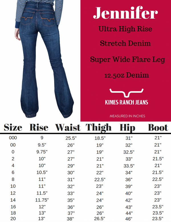 Kimes Ranch Jeans High-Rise Fitted Super Flared Trouser JENNIFER