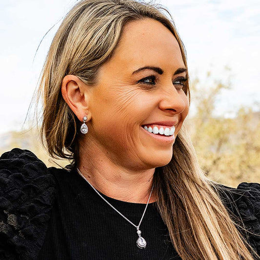 Montana Silversmiths Leading Light Crystal Platinum Teardrop Necklace NC5850