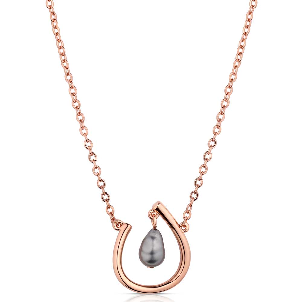 Montana Silversmiths Elegant Aura Necklace - Fresh Water Pearl & Rose Gold Stunning!