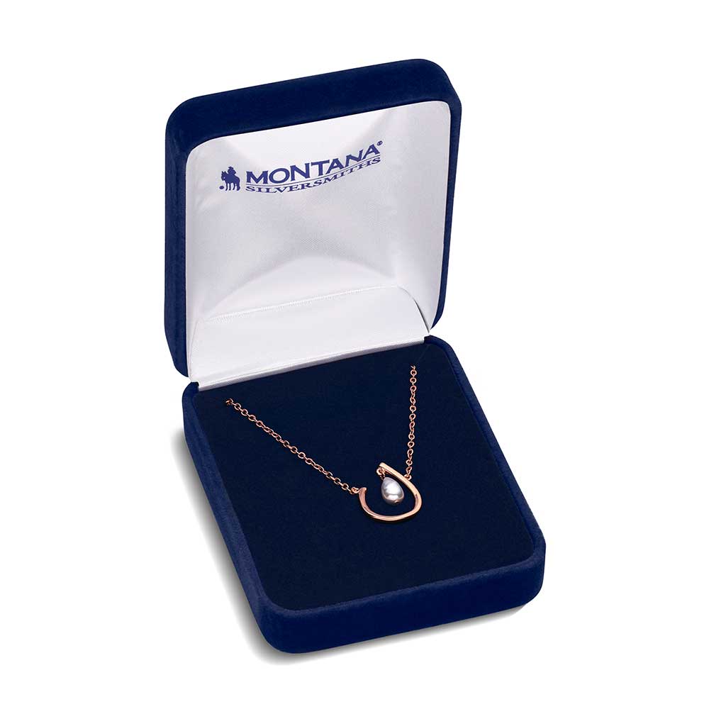 Montana Silversmiths Elegant Aura Necklace - Fresh Water Pearl & Rose Gold Stunning!