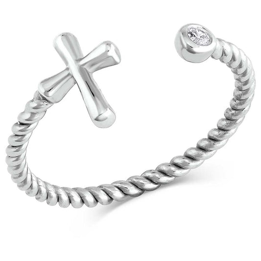 Faith On Full Ring by Montana Silversmiths - Sterling Silver - Adjustable
