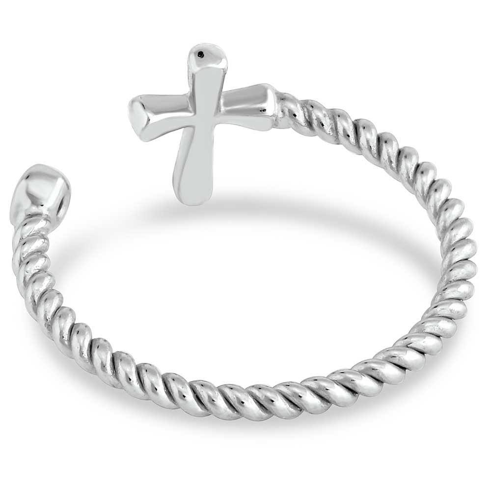 Faith On Full Ring by Montana Silversmiths - Sterling Silver - Adjustable