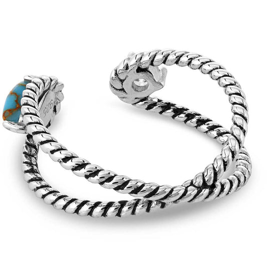 Montana Silversmiths Stars and Sky Crystal Turquoise Sterling Silver Open Ring