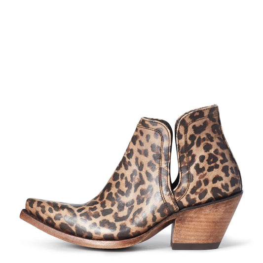 Ariat Western Leather Distressed Leopard Dixon Bootie Boot *RARE*