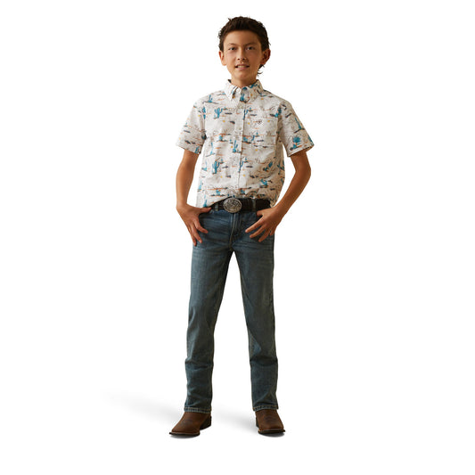 Ariat Boy's Krish Desert Scene Short Sleeve Button Shirt 10043721