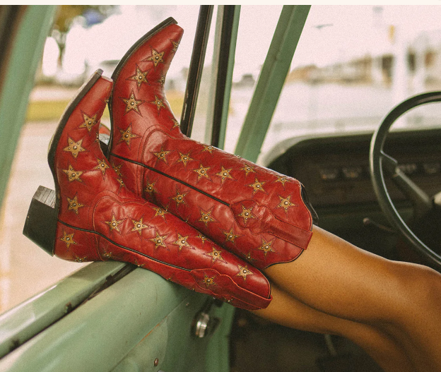 Twisted-X Black Star Marfa Red/Bone Fancy Star Boots - So Sassy!!!