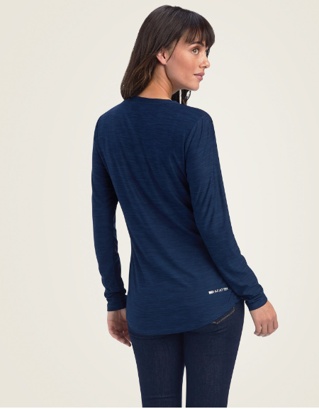 AriatTek Women's V Neck Laguna SPF Performance Top Navy #10041608