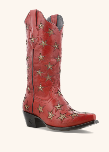 Twisted-X Black Star Marfa Red/Bone Fancy Star Boots - So Sassy!!!
