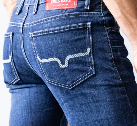 Kimes Ranch Jeans Men's 100% Cotton THOMAS Mid-Low Rise Straight Fit Jean
