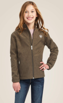Ariat Unisex YOUTH Team Logo 2.0 Softshell Jacket (Banyan Bark Heather)