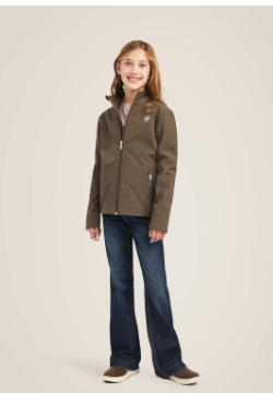 Ariat Unisex YOUTH Team Logo 2.0 Softshell Jacket (Banyan Bark Heather)