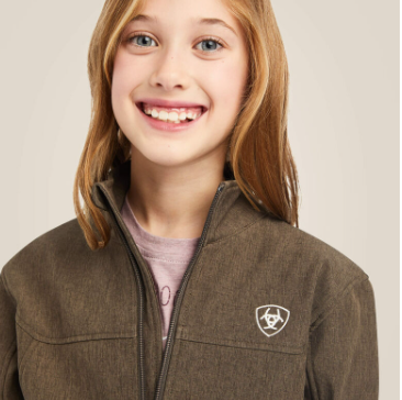 Ariat Unisex YOUTH Team Logo 2.0 Softshell Jacket (Banyan Bark Heather)