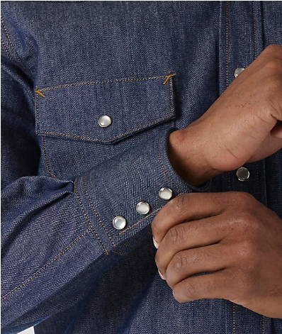Wrangler Men's FR Flame Resistant Western Denim Snap Work Shirt BIG & TALL