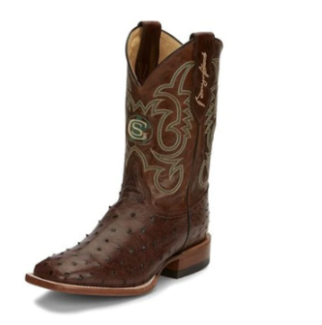 Men's George Strait Collection Justin Boot Full Quill Ostrich (Poteet Tobac)