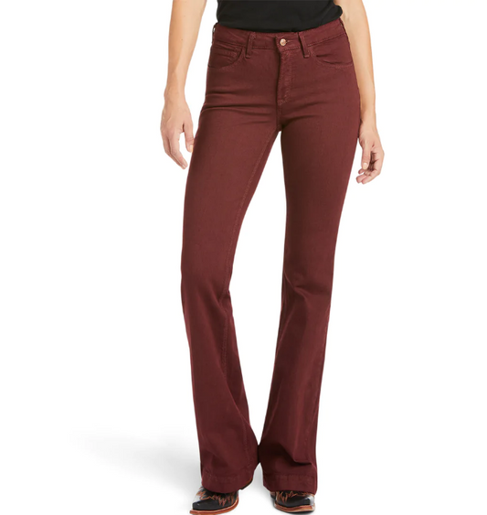 Ariat Ladies Slim Trouser High Rise Wide Leg ELLA - RARE Cherry Mahogany 10037942