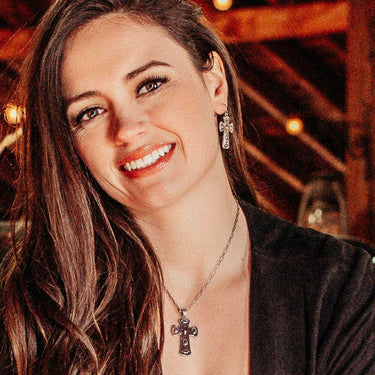 MONTANA SILVERSMITHS CHUNKY STUDDED CROSS EARRINGS