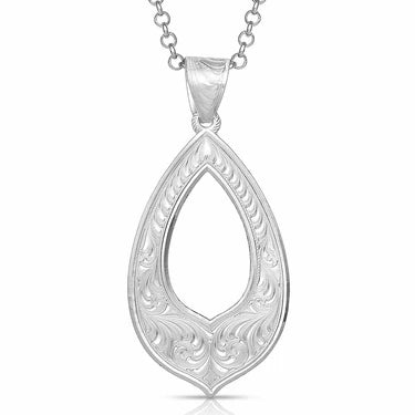 MONTANA SILVERSMITHS SILVER WONDER TEARDROP NECKLACE