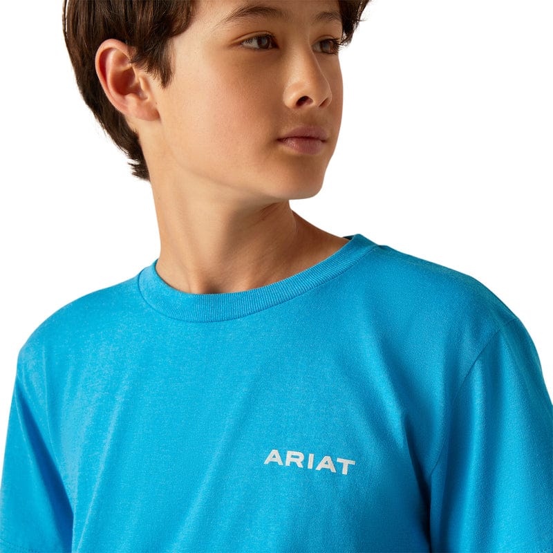 Ariat Kid's Turquoise Heather Short Sleeve Western Wire T-Shirt 10047912
