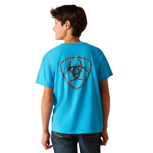 Ariat Kid's Turquoise Heather Short Sleeve Western Wire T-Shirt 10047912