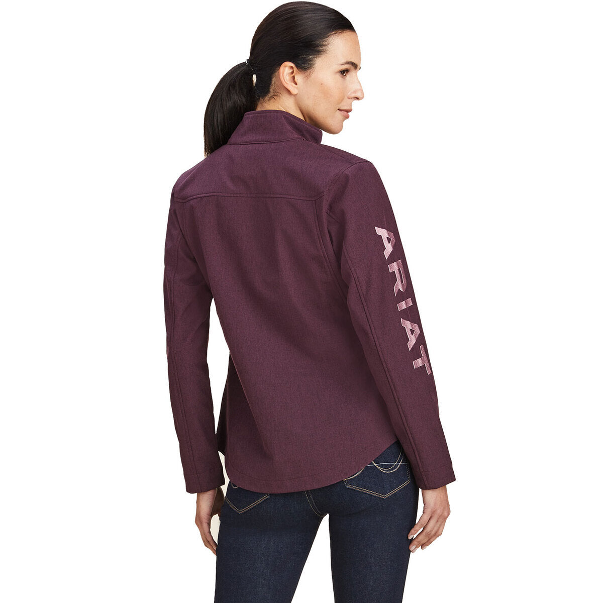 Ariat Women's New Team Softshell Jacket Mulberry Heather Leopard & Black