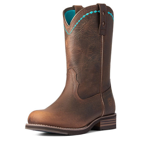 Ariat Women's Unbridled Roper Western Boot #10038422 RARE Teal Blue Stitching