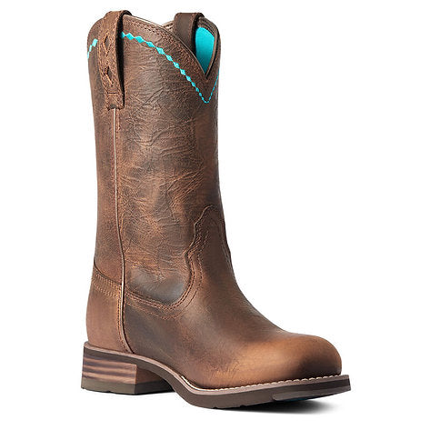 Ariat Women's Unbridled Roper Western Boot #10038422 RARE Teal Blue Stitching