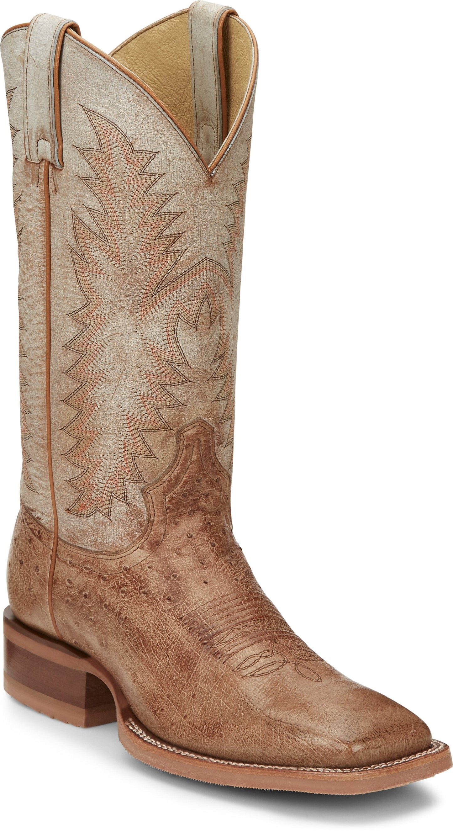Justin Men's Breck Brown Smooth Ostrich Western Boot JE800 * Size 10D only